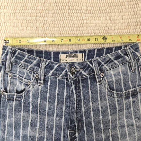 UNISEX ROCK AND ROLL DENIM HIGH RISE JEANS 32X32 - Picture 6 of 9